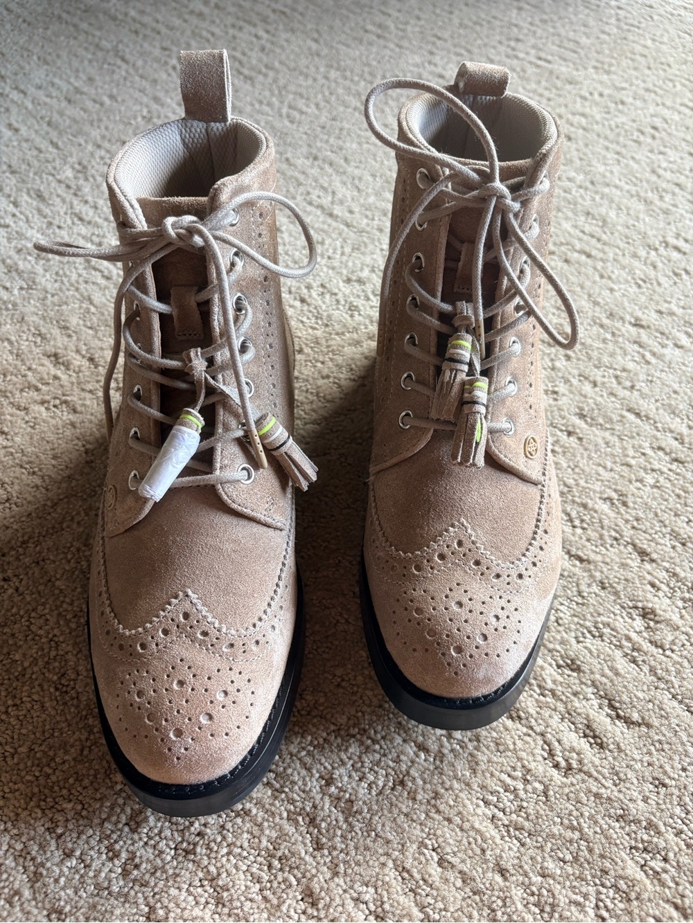 G/FORE Women's Tan Suede Wingtip Chukka Boots